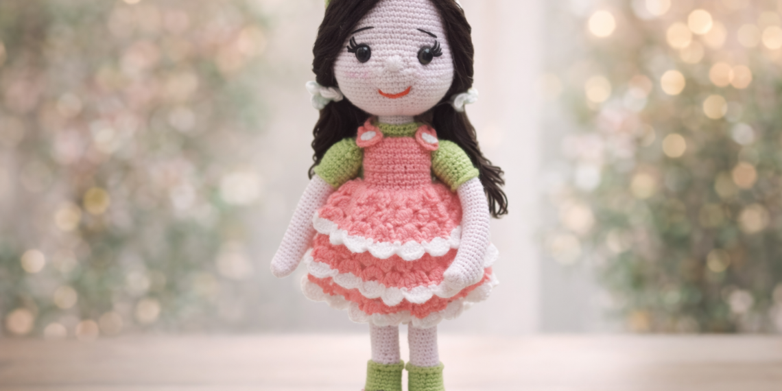 باترون دمية العروسة بالكروشيه – 45 سم