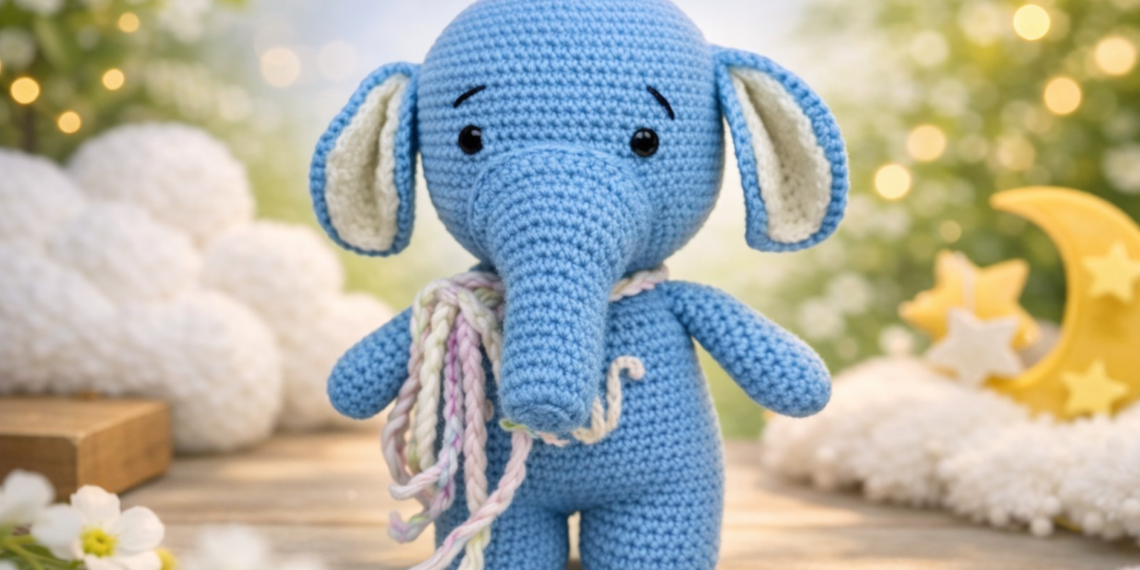 باترون دمية فيل بالكروشيه