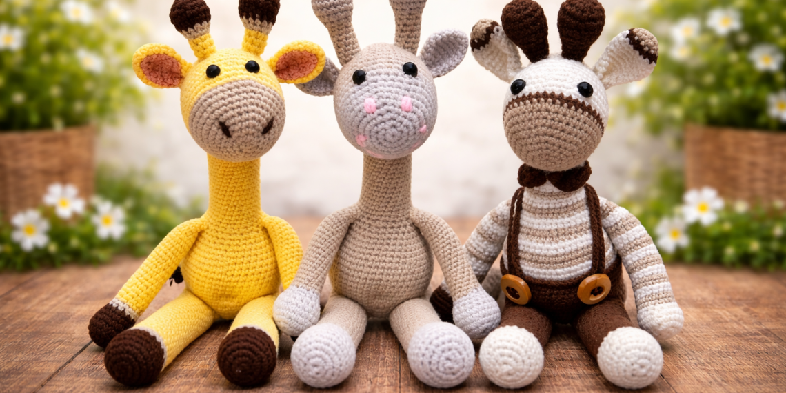 باترون زرافة بالكروشيه