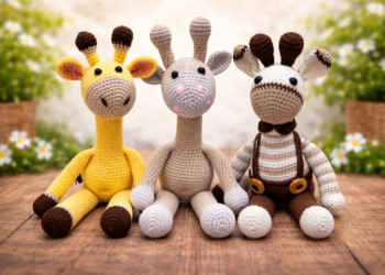 باترون زرافة بالكروشيه