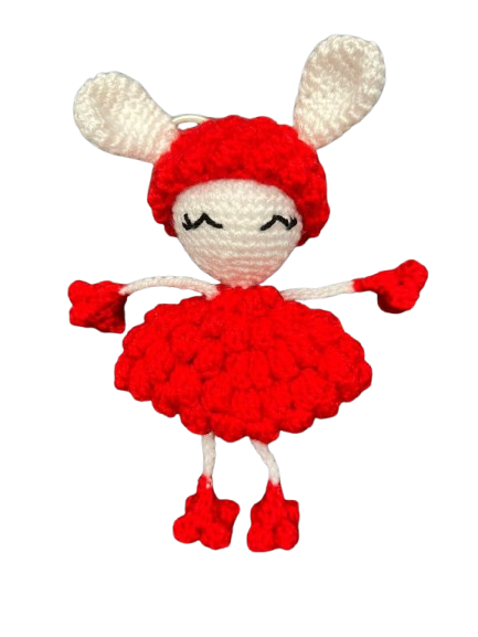 مدالية خروف نائم بالكروشيه