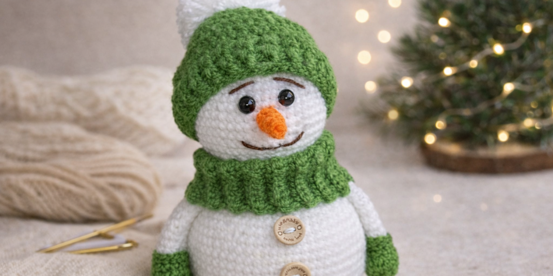 باترون الرجل الثلجي بالكروشيه